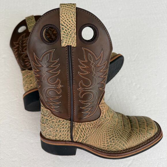 Size 13 Cody James Little Boys' Gator Print Western Boots Broad Toe 43871 Brown - Picture 7 of 10